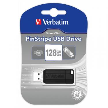 USB флеш накопитель Verbatim 128GB PinStripe Black USB 2.0 Фото 4