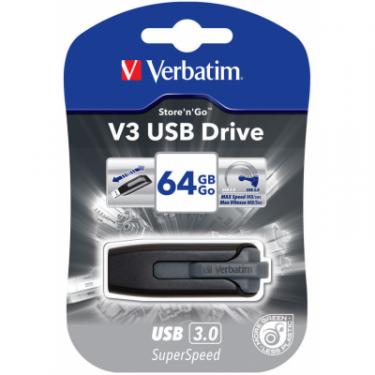 USB флеш накопитель Verbatim 64GB Store 'n' Go Grey USB 3.0 Фото 4