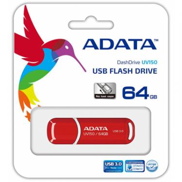 USB флеш накопитель ADATA 64GB UV150 Red USB 3.0 Фото 3