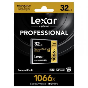 Карта памяти Lexar 32GB Compact Flash 1066X Professional Фото 1