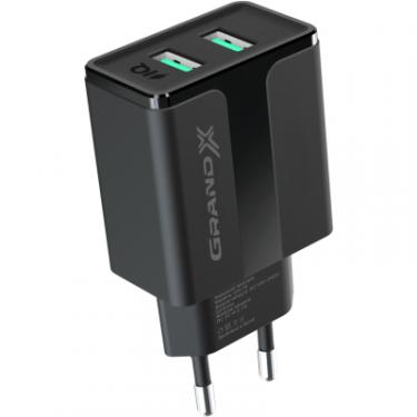 Зарядное устройство Grand-X 5V 2,4A USB Black Фото 1