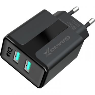 Зарядное устройство Grand-X 5V 2,4A USB Black Фото 2
