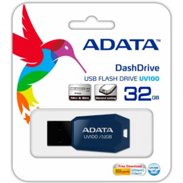 USB флеш накопитель ADATA 32GB DashDrive UV100 Blue USB 2.0 Фото 3