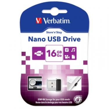 USB флеш накопитель Verbatim 16GB Store 'n' Stay Nano Black USB 2.0 Фото 1