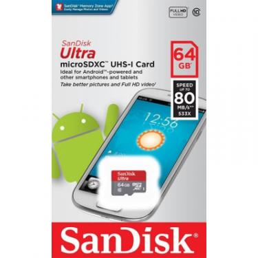 Карта памяти SanDisk 64GB microSD Class 10 UHS-I Ultra Фото 2