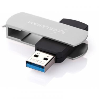 USB флеш накопитель eXceleram 64GB P2 Series Silver/Black USB 3.1 Gen 1 Фото 1