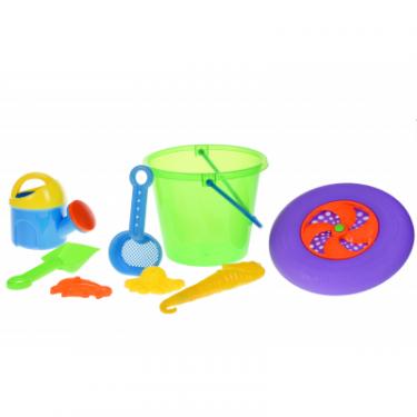 Игрушка для песка Same Toy с Летающей тарелкой (зеленое ведро) 8 шт Фото