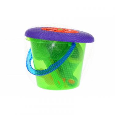 Игрушка для песка Same Toy с Летающей тарелкой (зеленое ведро) 8 шт Фото 1
