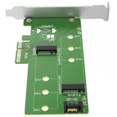 Контроллер Maiwo Multi-Size PCIex4 & SATA to M.2 (M-Key or B-key) K Фото 1