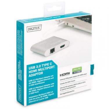 Порт-репликатор Digitus USB Type-C USB 3.0 to 4K HDMI, 2xUSB 3.0, Gigabit Фото 3