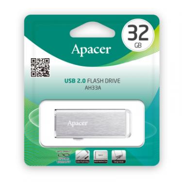 USB флеш накопитель Apacer 32GB AH33A Silver USB 2.0 Фото 3