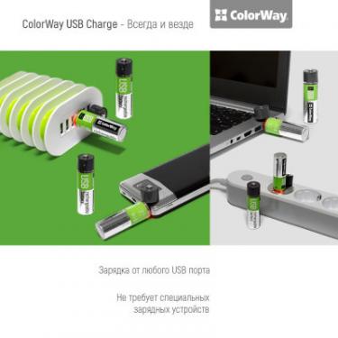 Аккумулятор ColorWay 18650 USB 1200 mAh 3.7V * 2 Фото 4