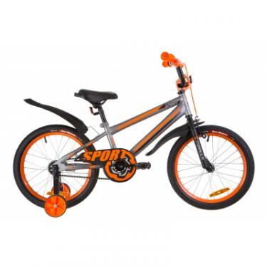 Детский велосипед Formula 18" SPORT рама-9,5" 2019 серо-черный с оранжевым Фото