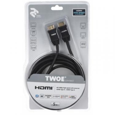 Кабель мультимедийный 2E HDMI to HDMI 5.0m Фото 2