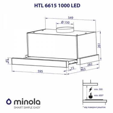 Вытяжка кухонная Minola HTL 6615 BL 1000 LED Фото 11