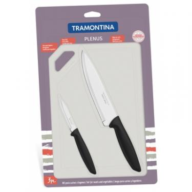Набор ножей Tramontina Plenus 3 предмета (с досточкой) Black Фото