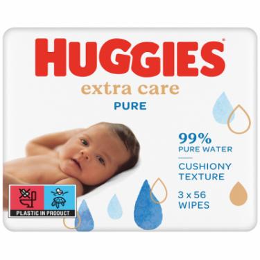 Детские влажные салфетки Huggies Pure Extra Care 3 х 56 шт Фото 1