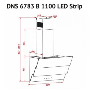 Вытяжка кухонная Perfelli DNS 6783 B 1100 BL LED Strip Фото 5