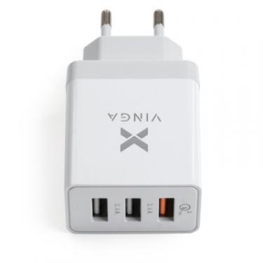 Зарядное устройство Vinga 3 Port USB Charger QС3.0 + 2x2.4A 30W max Фото 2