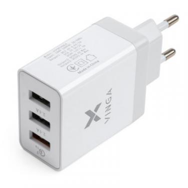 Зарядное устройство Vinga 3 Port USB Charger QС3.0 + 2x2.4A 30W max Фото 3