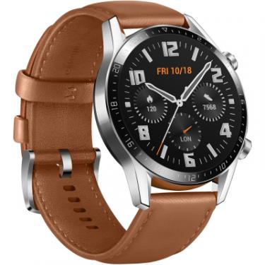 Смарт-часы Huawei Watch GT 2 46mm Classic Silver BROWN шкіра (Latona Фото
