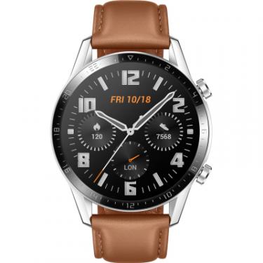 Смарт-часы Huawei Watch GT 2 46mm Classic Silver BROWN шкіра (Latona Фото 1