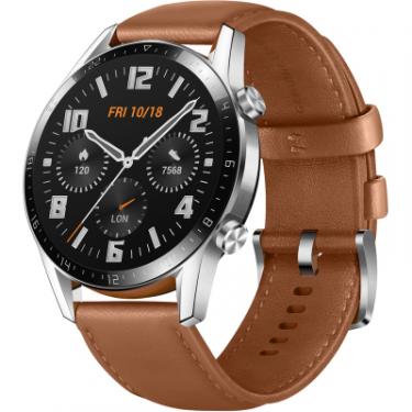 Смарт-часы Huawei Watch GT 2 46mm Classic Silver BROWN шкіра (Latona Фото 2
