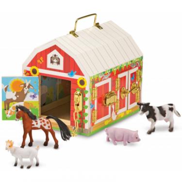 Развивающая игрушка Melissa&Doug Домик-сарай с задвижками и животными Фото 1