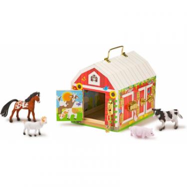 Развивающая игрушка Melissa&Doug Домик-сарай с задвижками и животными Фото 2