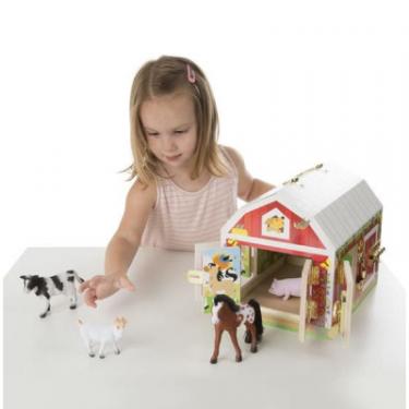 Развивающая игрушка Melissa&Doug Домик-сарай с задвижками и животными Фото 3
