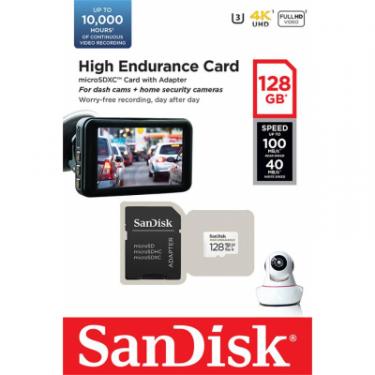 Карта памяти SanDisk 128GB microSDXC class 10 UHS-I U3 V30 High Enduran Фото 1