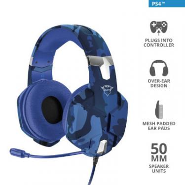 Наушники Trust GXT 322B Carus Gaming Headset for PS4 3.5mm BLUE Фото 10