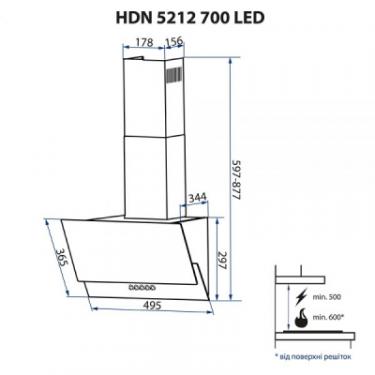Вытяжка кухонная Minola HDN 5212 WH 700 LED Фото 10