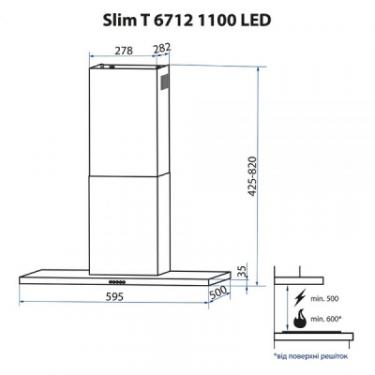 Вытяжка кухонная Minola Slim T 6712 I 1100 LED Фото 11