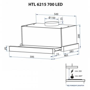 Вытяжка кухонная Minola HTL 6215 I 700 LED Фото 11