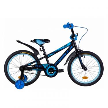 Детский велосипед Formula 18" SPORT рама-9,5" St 2020 черно-синий с голубым Фото