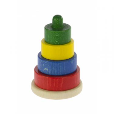 Развивающая игрушка Nic Пирамидка деревянная этажная разноцветная Фото