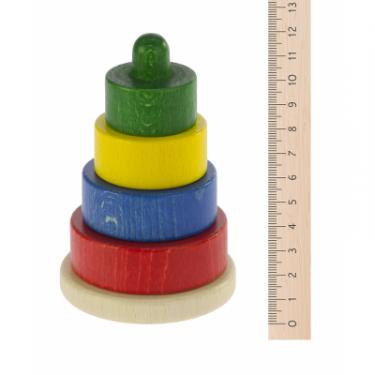 Развивающая игрушка Nic Пирамидка деревянная этажная разноцветная Фото 1
