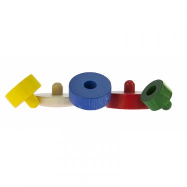 Развивающая игрушка Nic Пирамидка деревянная этажная разноцветная Фото 3