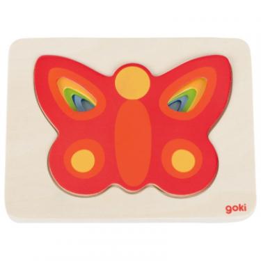 Развивающая игрушка Goki Пазл-вкладыш Бабочка Фото