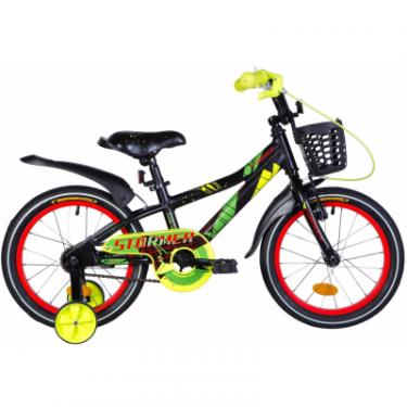 Детский велосипед Formula 16" STORMER рама-8,5" Al 2020 черно-красный с желт Фото