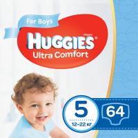 Подгузники Huggies Ultra Comfort Giga 5 для мальчиков (12-22кг) 64 шт Фото