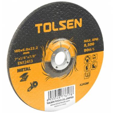 Круг зачистной Tolsen шлифовальный по металлу 115х6.0*22.2мм Фото