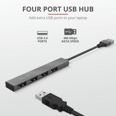 Концентратор Trust Halyx Aluminium 4-Port Mini USB Hub Фото 8