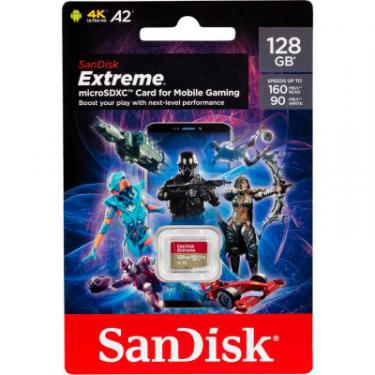 Карта памяти SanDisk 128GB microSD class 10 UHS-I U3 V30 A2 Extreme Mob Фото 1