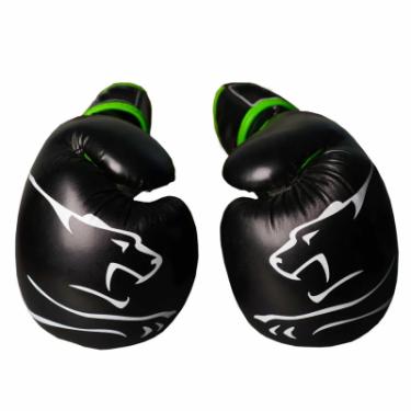 Боксерские перчатки PowerPlay 3018 12oz Black/Green Фото 1