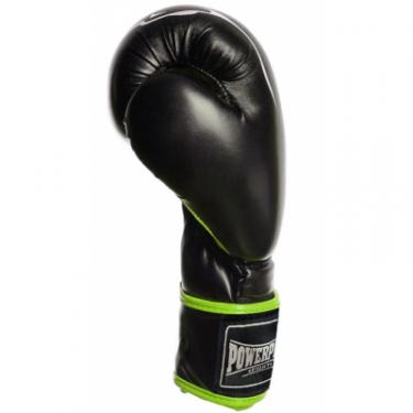 Боксерские перчатки PowerPlay 3018 12oz Black/Green Фото 2