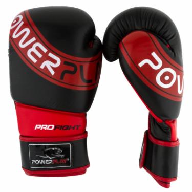 Боксерские перчатки PowerPlay 3023A 12oz Black/Red Фото 1