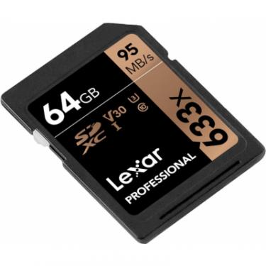 Карта памяти Lexar 64GB SDXC class 10 UHS-I U3 V30 633x Professional Фото 2