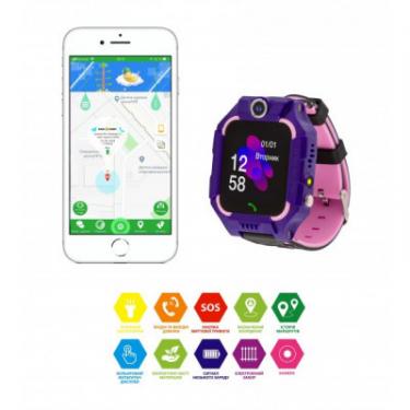 Смарт-часы Discovery iQ5000 Camera LED Purple Kids smart watch-phone, G Фото 1
